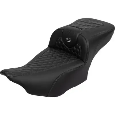 Saddlemen 2024 Harley-Davidson Street Glide EFI FLHX Roadsofa Extended Reach Seat – with Backrest – Honeycomb – Dark Gray Stitch – FLTR/FLHX ‘23-‘24