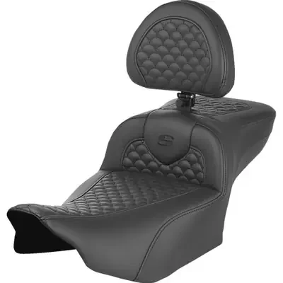 Saddlemen 2024 Harley-Davidson Street Glide EFI FLHX Roadsofa Seat – Dragon Scale Stitch – w/ Backrest – Extended Reach – FLTR/FLHX ‘23-‘24