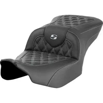 Saddlemen 2024 Harley-Davidson Street Glide EFI FLHX RoadSofa Seat – without Backrest – Lattice Stitch – Silver Stitch – FLTR/FLHX ‘23-‘24