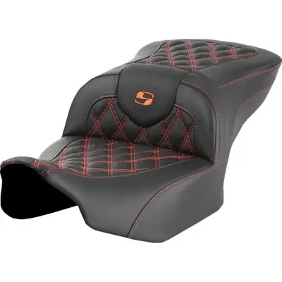 Saddlemen 2024 Harley-Davidson Street Glide EFI FLHX Roadsofa Seat – without Backrest – Orange Lattice Stitch – FLTR/FLHX ‘23-‘24