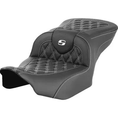 Saddlemen 2024 Harley-Davidson Street Glide EFI FLHX RoadSofa Seat – without Backrest – Lattice Stitch – White Stitch – FLTR/FLHX ‘23-‘24