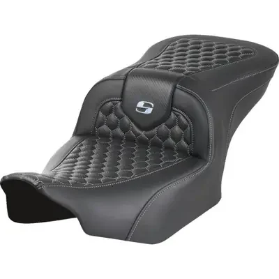 Saddlemen 2024 Harley-Davidson Street Glide EFI FLHX Roadsofa Seat – without Backrest – Honeycomb – Silver Stitch – FLTR/FLHX ‘23-‘24