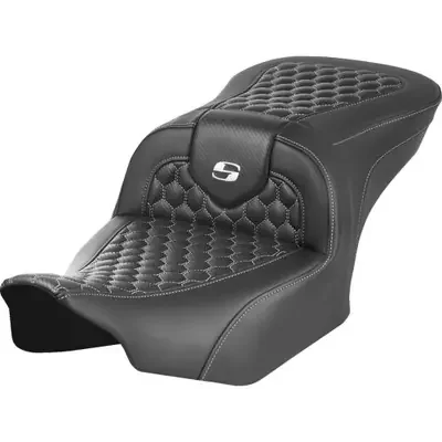 Saddlemen 2024 Harley-Davidson Street Glide EFI FLHX Roadsofa Seat – without Backrest – Honeycomb – White Stitch – FLTR/FLHX ‘23-‘24