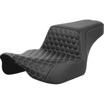 Saddlemen 2024 Harley-Davidson Street Glide EFI FLHX Step-Up Seat – Extended Reach – Front Honeycomb – Silver Stitch – FL ‘23-‘24