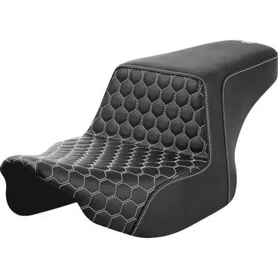 Saddlemen 2024 Harley-Davidson Street Glide EFI FLHX Step-Up Seat – Front Honeycomb – White Stitching – FL ‘23-‘24
