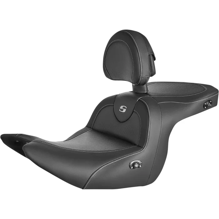 Saddlemen Roadsofa™ Carbon Fiber Heated Seat – Black with Backrest H18-07-185BRHCT