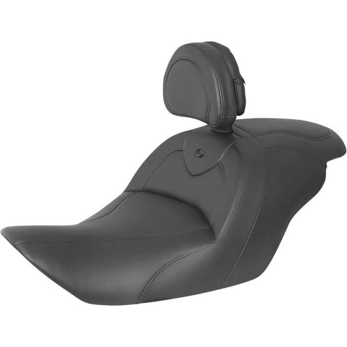 Saddlemen RoadSofa™ Seat – With Backrest – Black W/Black Stitching H23-20-187BR