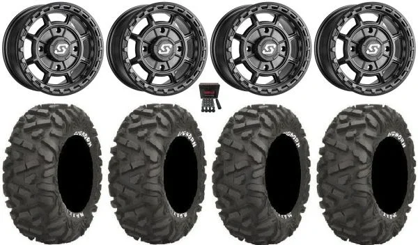 Sedona Rift 14″ Wheels Black 28″ BigHorn Tires Polaris Sportsman / RZR / Ranger
