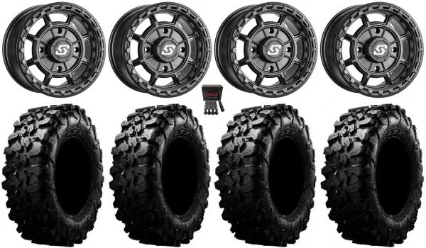 Sedona Rift 15×6 Wheels Black 31″ Carnivore Tires Polaris RZR XP 1000 / PRO XP / Ranger XP 900/1000