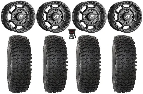 Sedona Rift 15×7 Wheels Black 33″ RC500S Sticky Tires Polaris Sportsman / RZR / Ranger