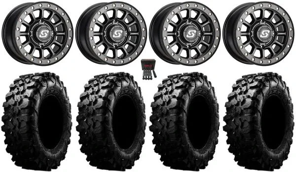 Sedona Sano Bdlk 14″ Wheels Bk +30mm 28″ Carnivore Tires Polaris RZR XP 1000 / PRO XP / Ranger XP 900/1000