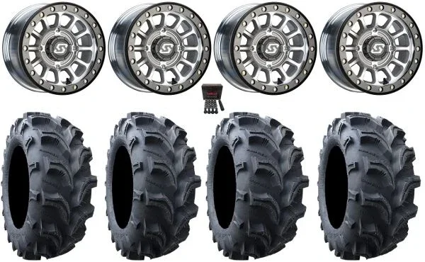 Sedona Sano Bdlk 14″ Wheels Ct +30mm 27″ Vampire II Tires Can-Am Commander Maverick Renegade Outlander Defender