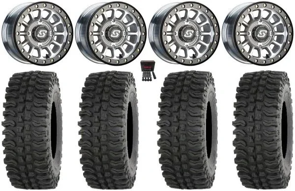 Sedona Sano Bdlk 14″ Wheels Ct +30mm 28″ BDC Tires Can-Am Maverick X3 / Honda Pioneer 1000 / Talon