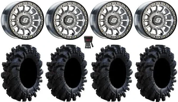 Sedona Sano Bdlk 14″ Wheels Ct +30mm 30″ Intimidator Tires Polaris Sportsman / RZR / Ranger