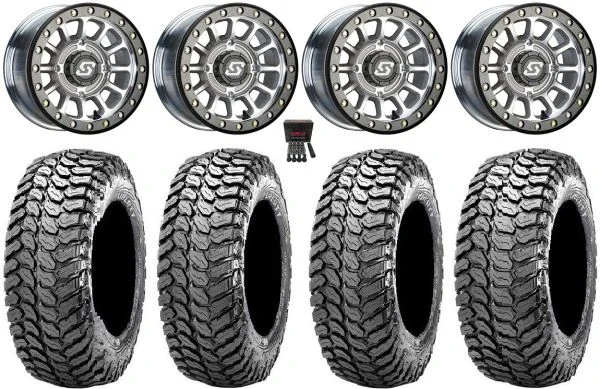 Sedona Sano Bdlk 14″ Wheels Ct +30mm 32″ Liberty Tires Kawasaki Mule Pro FXT KRX / Yamaha Wolverine RMAX / YXZ 2019+