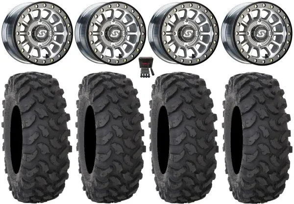 Sedona Sano Bdlk 14″ Wheels Ct +30mm 32″ XTR370 Tires Polaris Sportsman / RZR / Ranger