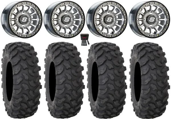 Sedona Sano Bdlk 15×7 Wheels Ct 30″ XTR370 Tires Can-Am Commander Maverick Renegade Outlander Defender