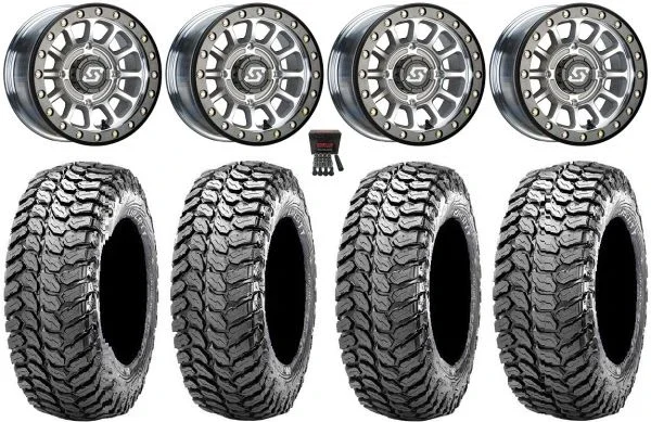 Sedona Sano Bdlk 15×7 Wheels Ct 32″ Liberty Tires Kawasaki Mule Pro FXT KRX / Yamaha Wolverine RMAX / YXZ 2019+