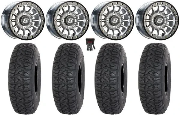 Sedona Sano Bdlk 15×7 Wheels Ct 35″ Chicane LT Tires Can-Am Maverick X3 / Honda Pioneer 1000 / Talon