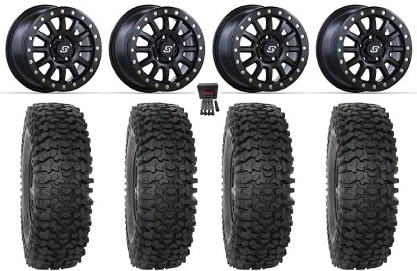 Sedona Sano Bdlk 15″ Wheels Bk 33″ RC500S Sticky Tires CFMoto UForce U10 Pro / U10 XL Pro / ZForce Z10 / Z10-4