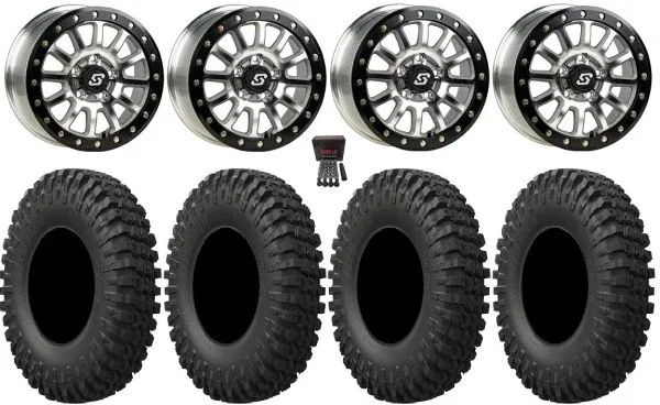 Sedona Sano Bdlk 15″ Wheels Ct 33″ MotoCrusher Tires Polaris RZR Turbo R & Pro R Ranger 1500 Xpedition