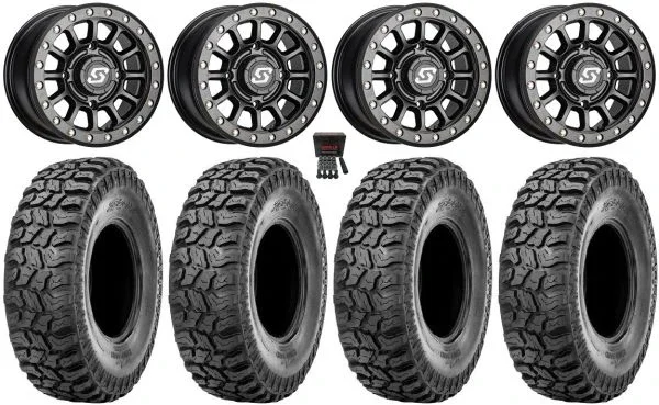 Sedona Sano Beadlock 14″ Wheels Bk 30″ Ridge Saw 2.0 Tires Kawasaki Mule Pro FXT KRX / Yamaha Wolverine RMAX / YXZ 2019+