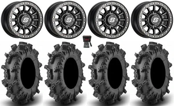 Sedona Sano Beadlock 14″ Wheels Bk 30″ Terminator Max Tires Polaris Sportsman / RZR / Ranger