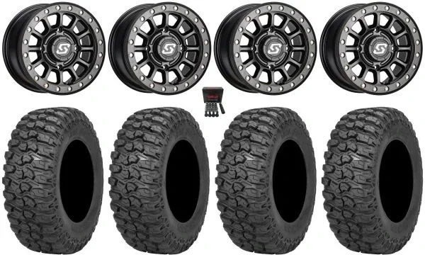Sedona Sano Beadlock 14″ Wheels Black 30″ Trail Saw 2.0 Tires Can-Am Maverick X3 / Honda Pioneer 1000 / Talon
