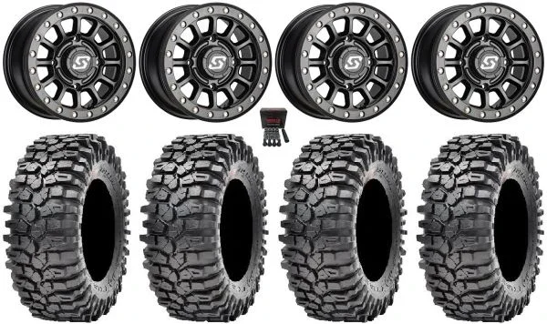 Sedona Sano Beadlock 14″ Wheels Black 32″ Roxxzilla Tires Polaris RZR XP 1000 / PRO XP / Ranger XP 900/1000