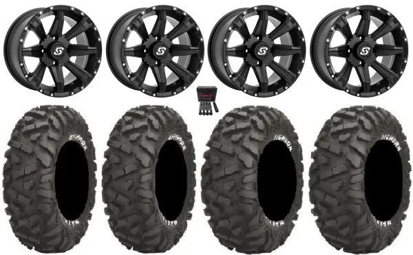 Sedona Sparx 14″ Wheels Black 26″ BigHorn Tires Kawasaki Teryx Mule