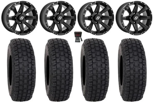 Sedona Sparx 15″ Wheels Black 37″ RX600 Tires Can-Am Commander Maverick Renegade Outlander Defender