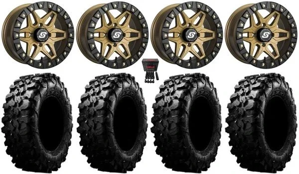 Sedona Split 6 Bdlk 14″ Wheels Br 32″ Carnivore Tires Yamaha Viking Wolverine YXZ1000R CFMoto ZForce 950 UForce 1000
