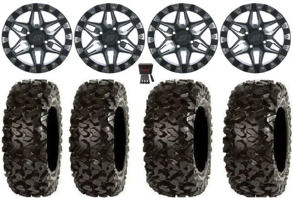 Sedona Split 6 Bdlk 14″ Wheels Mh +30mm 27″ Rip Saw Tires Polaris RZR XP 1000 / PRO XP / Ranger XP 900/1000