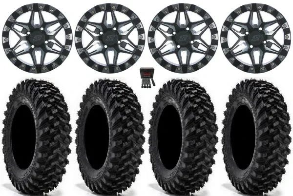 Sedona Split 6 Bdlk 14″ Wheels Mh 32″ Warrior XT Tires Can-Am Maverick X3 / Honda Pioneer 1000 / Talon