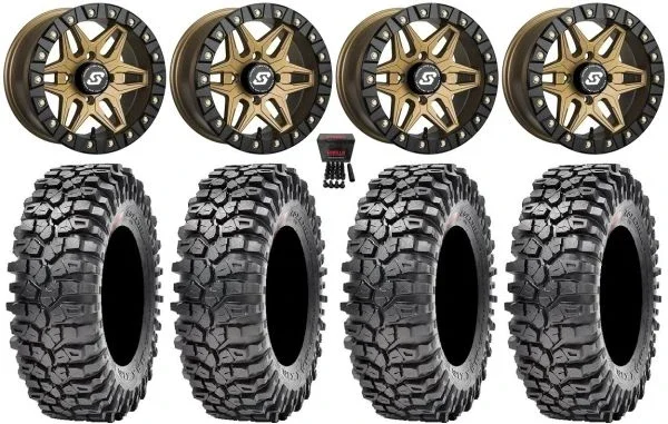 Sedona Split 6 Bdlk 15″ Br Wheels 32″ Roxxzilla 396 Tires Can-Am Commander Maverick Renegade Outlander Defender
