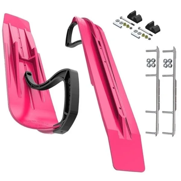 Slydog Powder Hound 7″ Pink Skis w/4.5″ Shaper Bar Complete Kit Yamaha Trailing Arm Suspension & Apex/Vector
