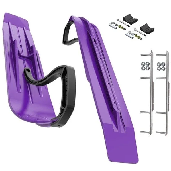 Slydog Powder Hound 8″ Purple Skis w/9″ Shaper Bar Complete Kit Polaris Trailing Arm Suspension & IQ Chassis