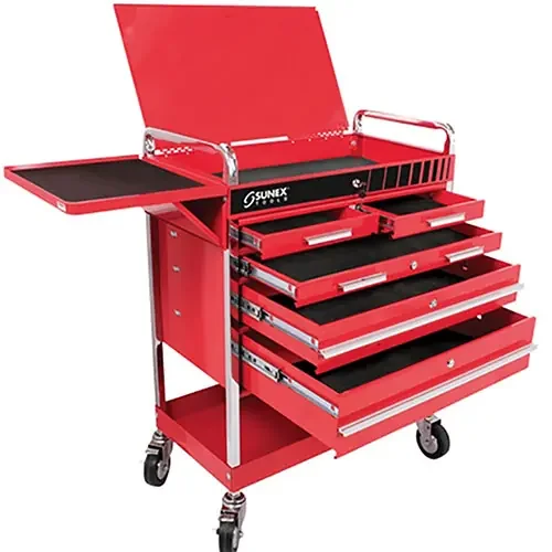 Sunex Tools Professional 5 Drawer Service Cart – Red