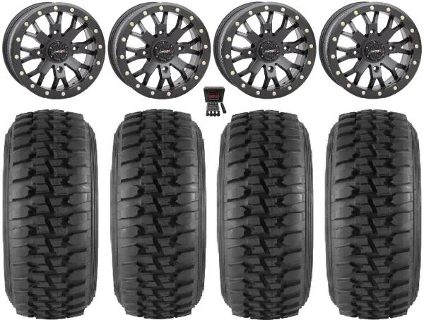 System 3 SB-4 Bk (6+1) 15″ Wheels 30″ Desert Series Tires Kawasaki Mule Pro FXT KRX / Yamaha Wolverine RMAX / YXZ 2019+