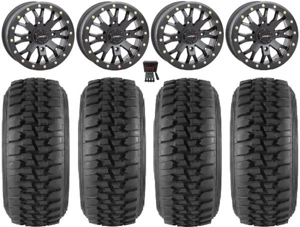 System 3 SB-4 Bk (6+1) 15″ Wheels 32″ DS Soft Tires Polaris Sportsman / RZR / Ranger