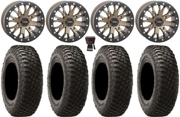 System 3 SB-4 Bronze (6+1) 15″ Wheels 35″ BFG KM3 Tires Can-Am Maverick X3 / Honda Pioneer 1000 / Talon