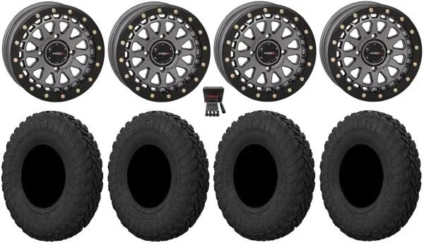 System 3 SB-6 15″ Wheels Gm (6+1) 33″ Gripper R/T Tires Polaris Sportsman / RZR / Ranger