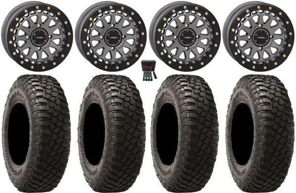 System 3 SB-6 15″ Wheels Gunmetal (5+2) 32″ BFG KM3 Tires Polaris RZR XP 1000 / PRO XP / Ranger XP 900/1000