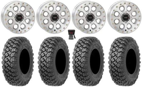 System 3 SB-7 15″ Wheels Machined (5+2) 35″ Alpha Soft Tires Kawasaki Teryx Mule