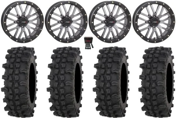 System 3 ST-3 20″ Wheels Gunmetal 33″ ACP Tires Can-Am Commander Maverick Renegade Outlander Defender