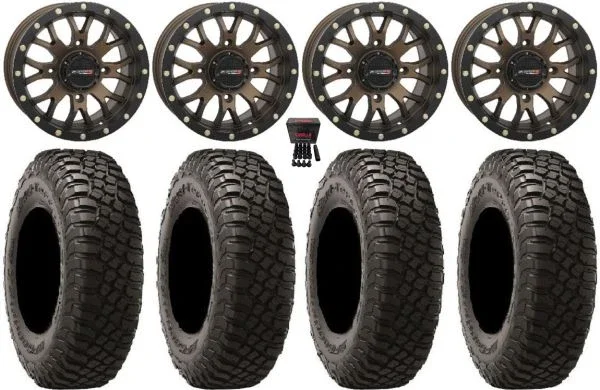 System 3 ST-3 Bronze 14″ Wheels 28″ BFG KM3 Tires Can-Am Maverick X3 / Honda Pioneer 1000 / Talon