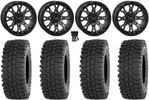 System 3 ST-6 14″ Wheels Dark Tint 28″ BDC Tires Sportsman 550 850 1000