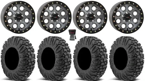System SB-7 Bdlk 15″ Wheels Ti (4+3) 32″ MotoVator Tires Polaris RZR Turbo R & Pro R Ranger 1500 Xpedition
