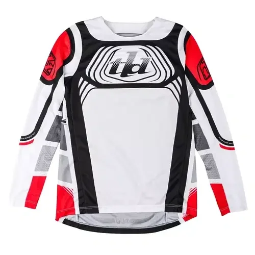 Troy Lee Designs GP Pro Wavez Off-White Red Motocross BMX Jersey Youth Medium
