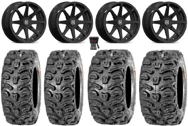 Valor V01 14″ Wheels Black 26″ Bear Claw HTR Tires Polaris Sportsman / RZR / Ranger